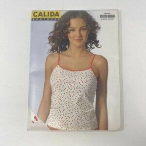 Calida Bodywear S Cherry Novelty Print Spaghetti Strap Tank Top Stretch Cotton